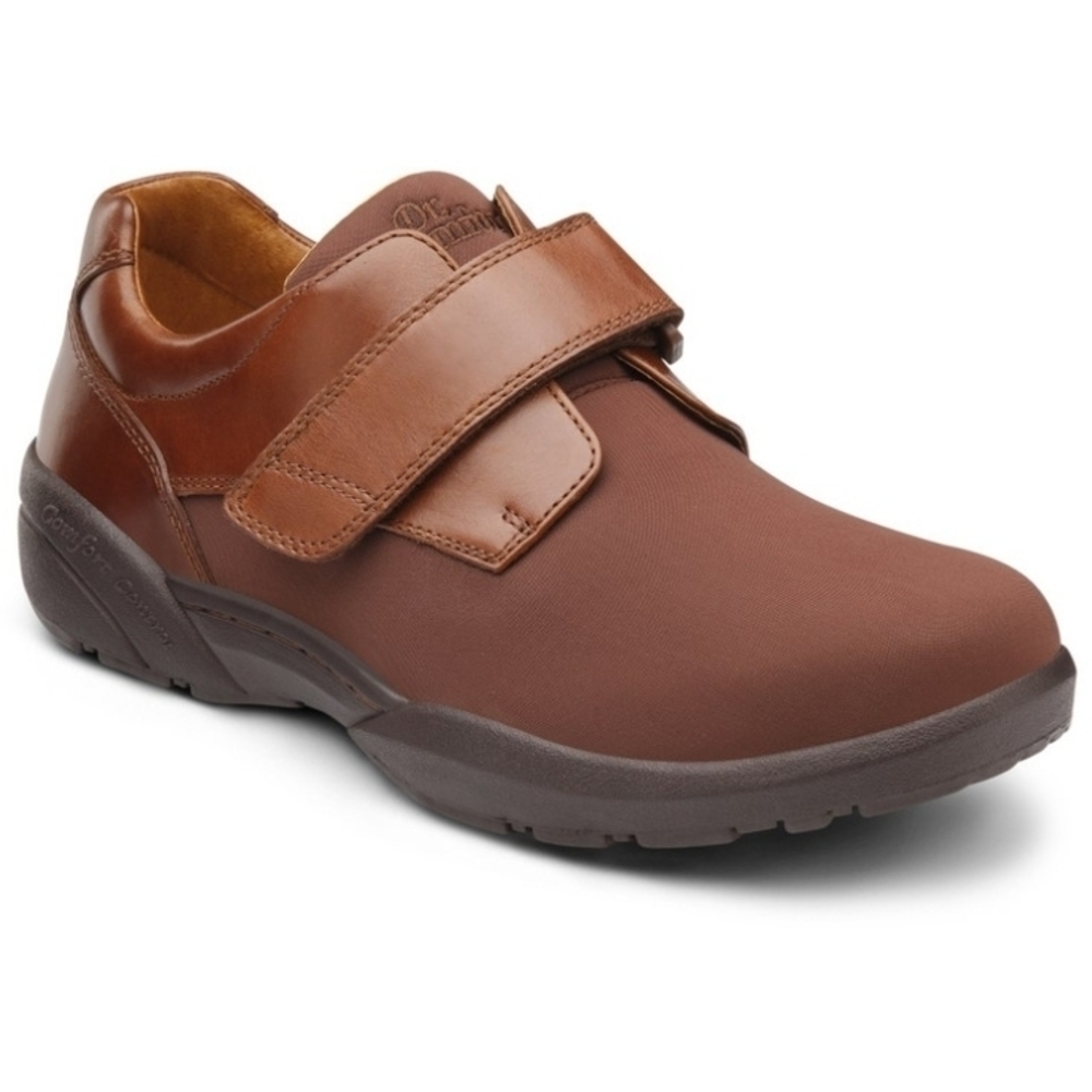 Dr. Comfort Brian Size 10.5 XW Acorn Brown Men's Brown Comfort Strap Casual Shoe